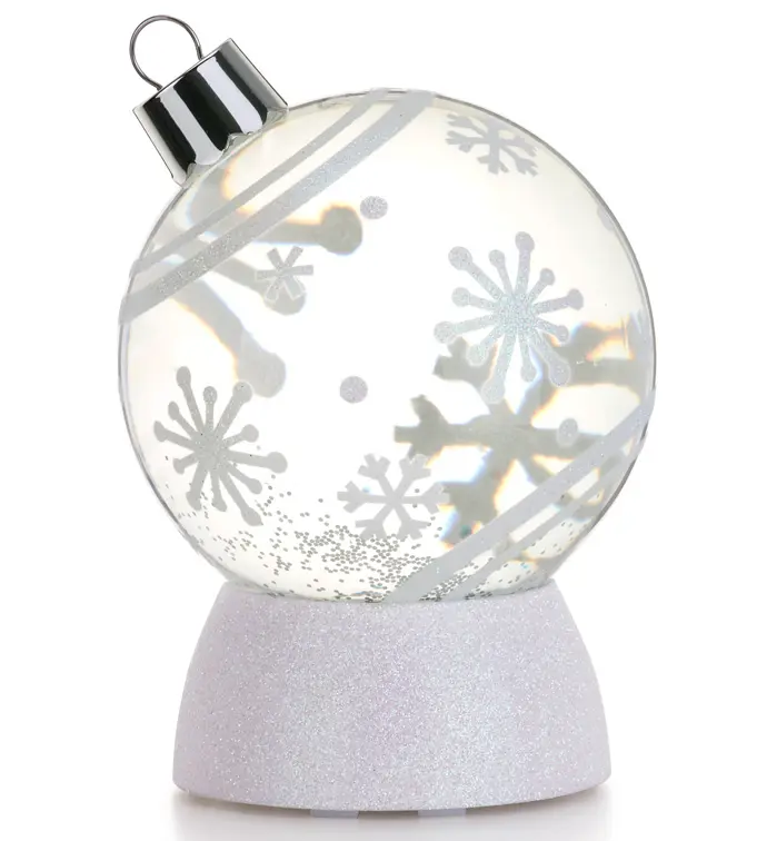 LED Snowflake Ornament Water Globe