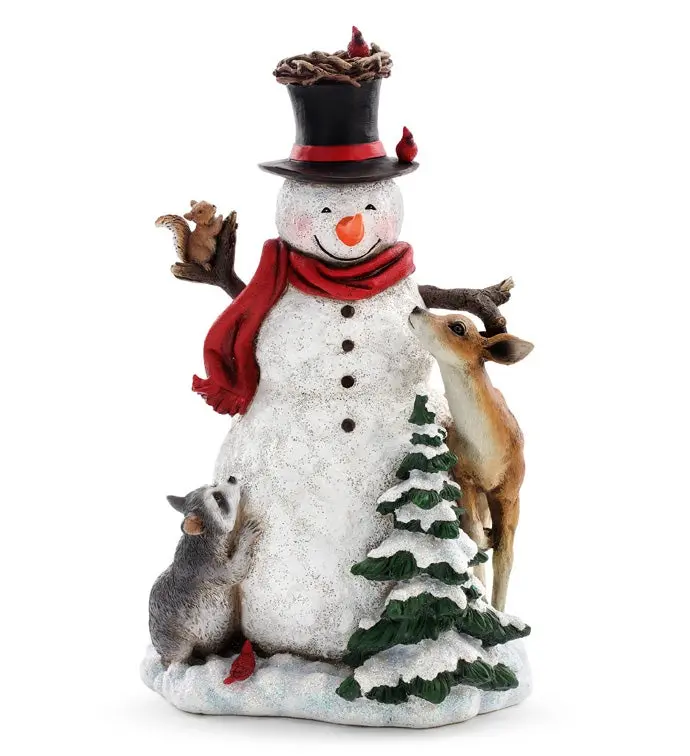 Snowman with Forest Animals
