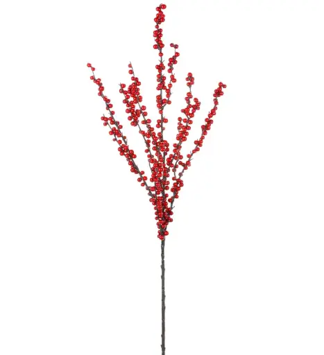 [40901] 40" Red Spike Berry Spray - 40901