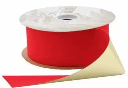 [VZG-100-25-RED] #40 RED VELVET W/ GOLD BACK 2 1/2" X 25 YDS