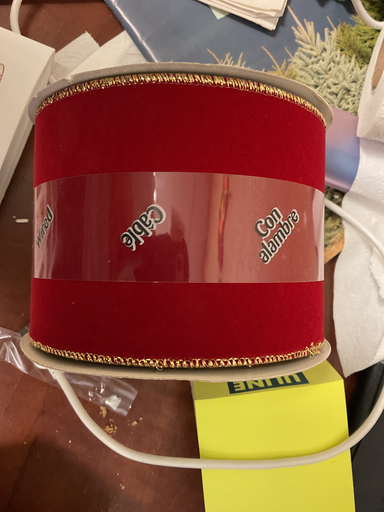 [161586] 161586  Wired Noble Red Velvet 4 Inch X 15 Yard  