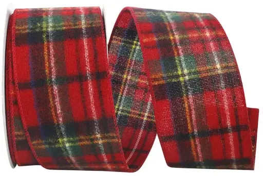 [92497W-001-40F] FLANNEL BRODICK PLAID WIRED EDGE2.5 Inch X 10 Yards