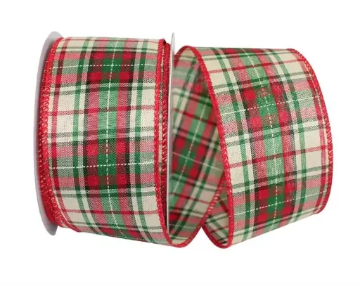 [93149W-985-40J] DENVER PLAID HOLIDAY WIRED EDGE