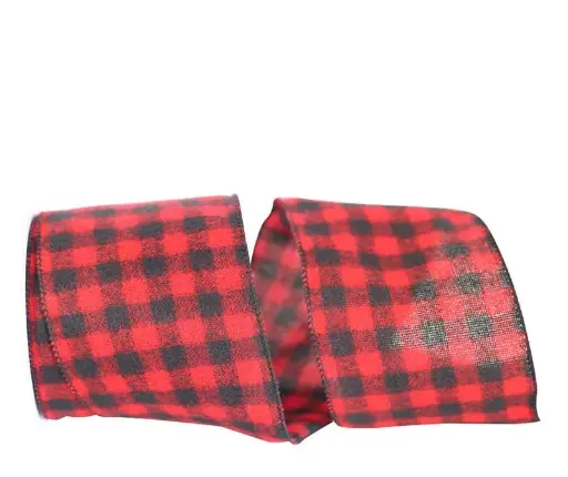 [98731W-065-10F] BUFFALO FLANNEL WIRED EDGE, RED 4" X 10 YD
