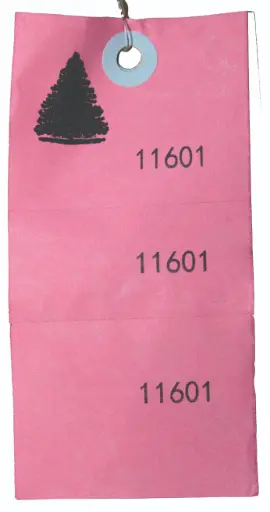 [ 3P-PK] 3 Part Tree Tag Pink w/ Wire. Bundles of 100. Weather Proof Material. 