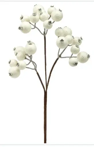 [41454] 13" Pearl Velvet Glitter Berry Pick