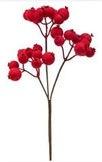 [41453] 13" Red Velvet Glitter Berry Pick 