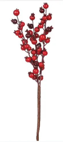 [24807] Red/Burgundy Berry Spike Spray 15" Sold EA